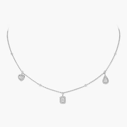 [AURORA]My Twin Diamond Necklace in Silver