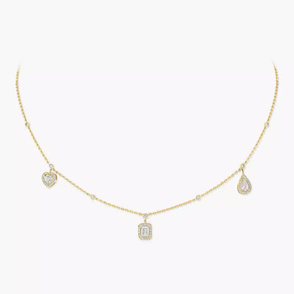 [AURORA]My Twin Diamond Necklace in Silver