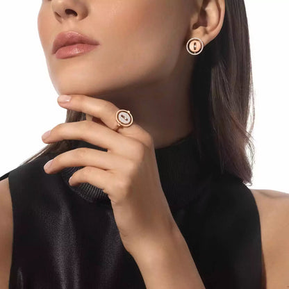 [AURORA]Lucky Move Diamond Earrings