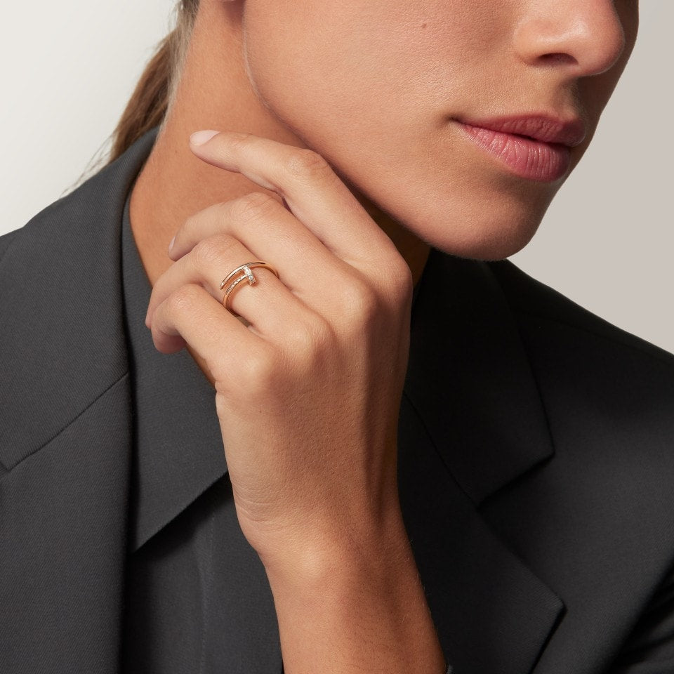 [AURORA]JUSTE 1.8MM HALF DIAMOND RING