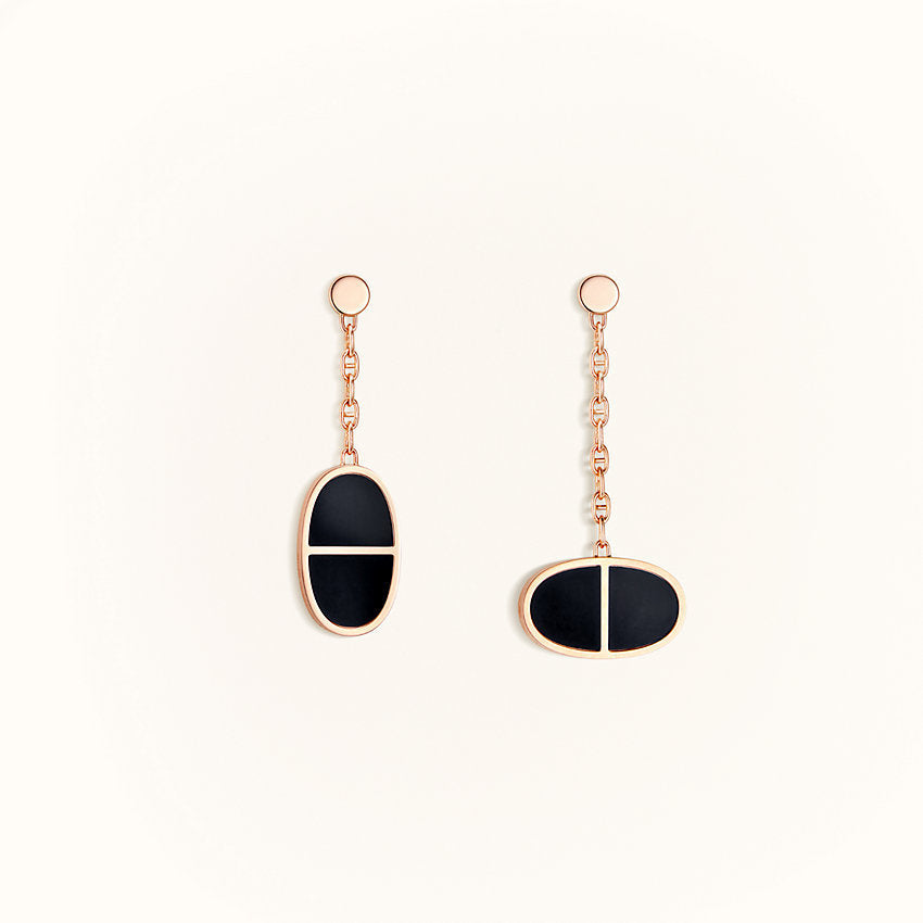 [Aurora]CHAINE VERSO BLACK CERAMIC EARRINGS