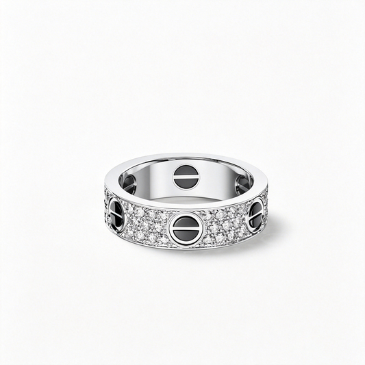 [AURORA]LOVE RING 5.5MM DIAMONDS PAVED CERAMIC