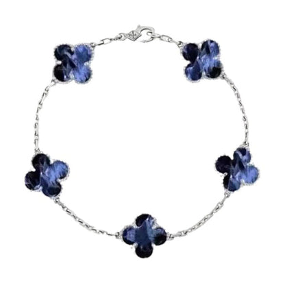 [Aurora]CLOVER 5 MOTIF PIETERSITE SILVER BRACELET