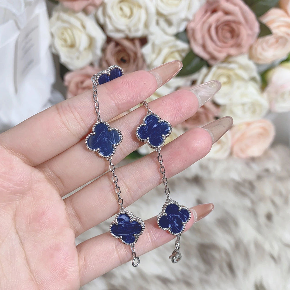 [Aurora]CLOVER 5 MOTIF PIETERSITE SILVER BRACELET