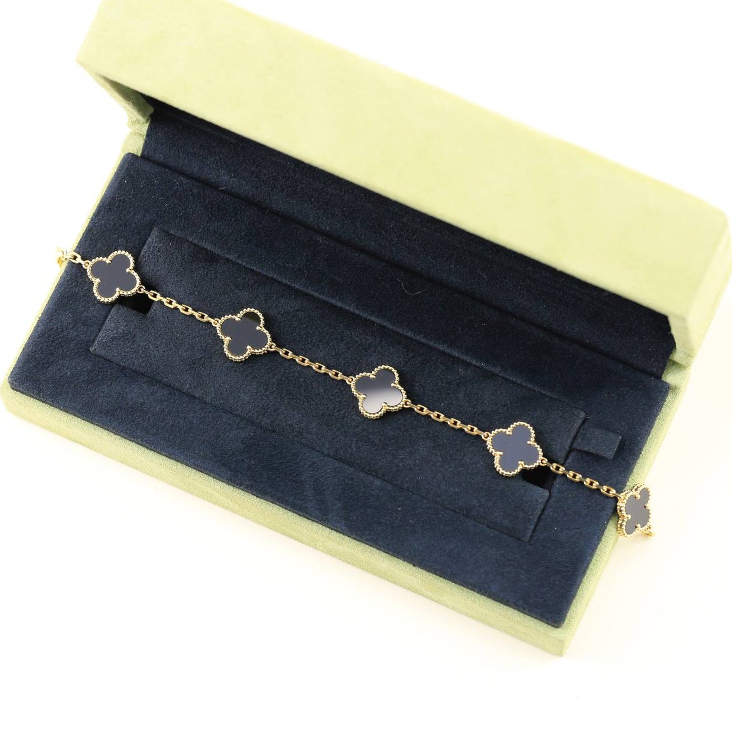 [Aurora]CLOVER  5 MOTIFS BLACK ONYX BRACELET