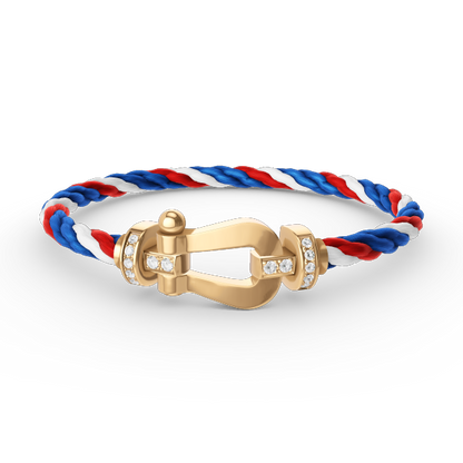 [Aurora]FORCE LARGE HORSESHOE HALF DIAMOND BRACELET GOLD