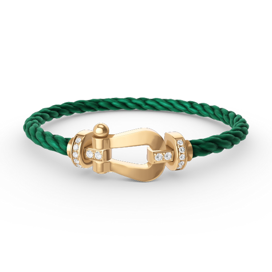 [Aurora]FORCE LARGE HORSESHOE HALF DIAMOND BRACELET GOLD