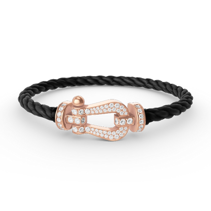 [AURORA]FORCE GROSSES HUFEISENARMBAND MIT VOLLBESATZ AUS ROSÉGOLD