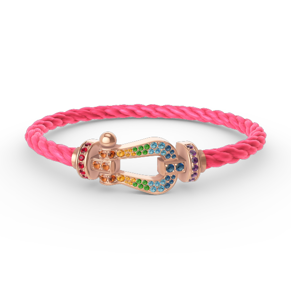 [Aurora]FORCE LARGE HORSESHOE  COLORED DIAMOND BRACELET ROSE GOLD