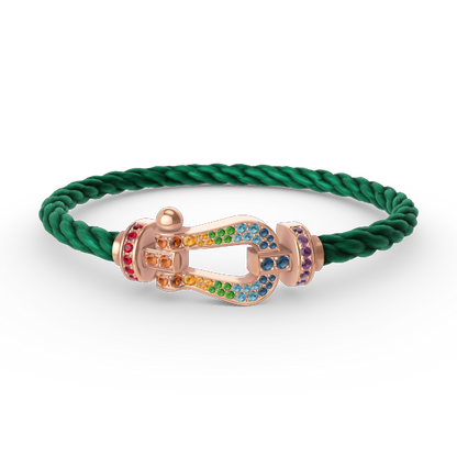 [Aurora]FORCE LARGE HORSESHOE  COLORED DIAMOND BRACELET ROSE GOLD