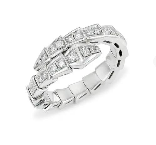 [AURORA]SERPENTI RING SILBER DIAMANT GEPAART 4MM