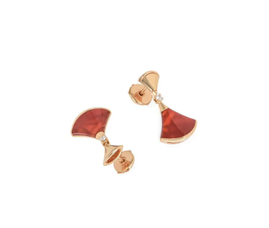 [Aurora]DREAM Carnelian PINK GOLD EARRINGS