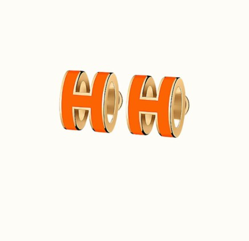 [Aurora]MINI POP H EARRINGS ORANGE