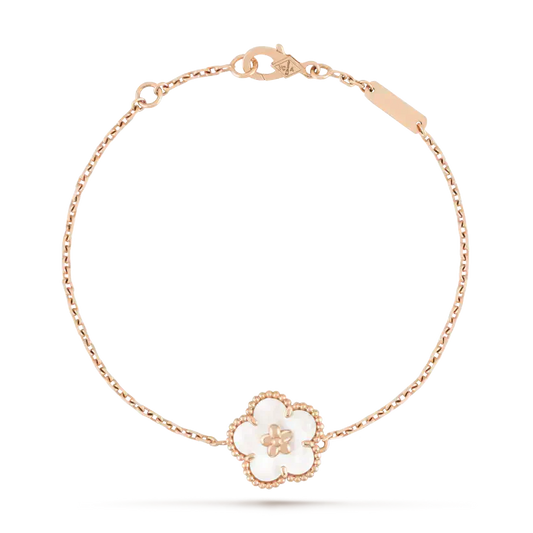 [AURORA]LUCKY WHITE MOP PLUM BLOSSOM  BRACELET
