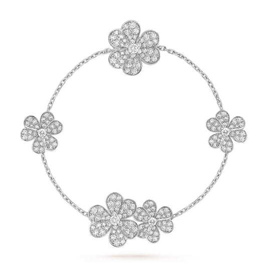 [AURORA]FRIVOLE SILVER 5 FLOWERS BRACELET