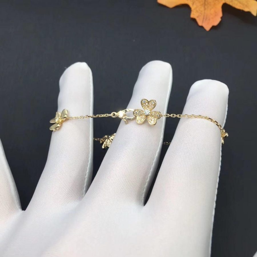[AURORA]FRIVOLE GOLD 5 FLOWERS BRACELET