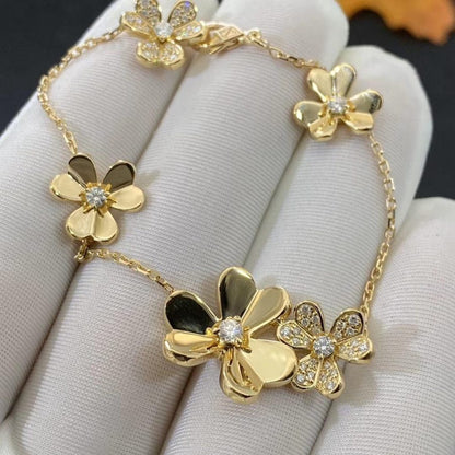 [AURORA]FRIVOLE GOLD 5 FLOWERS BRACELET