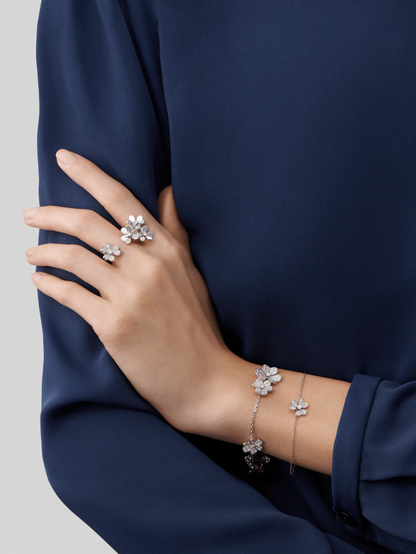[basloveJW]FRIVOLE SILBERNES BLUMEN-DIAMANTARMBAND 