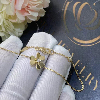 [Aurora]FRIVOLE GOLD FLOWER PINK MALACHITE BRACELET
