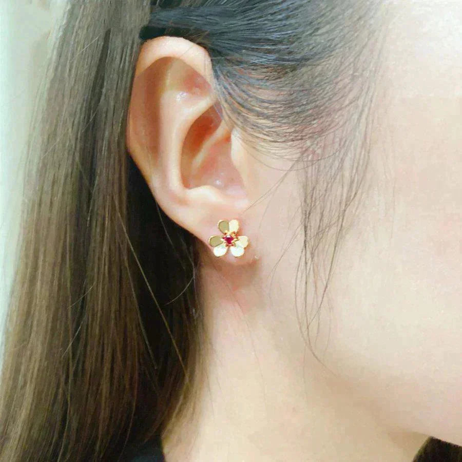 [Aurora]FRIVOLE  FLOWER PINK EARRINGS