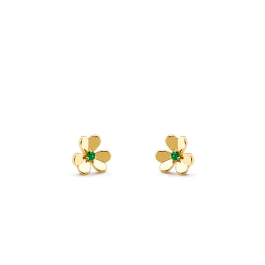 [Aurora]FRIVOLE  FLOWER MALACHITE EARRINGS