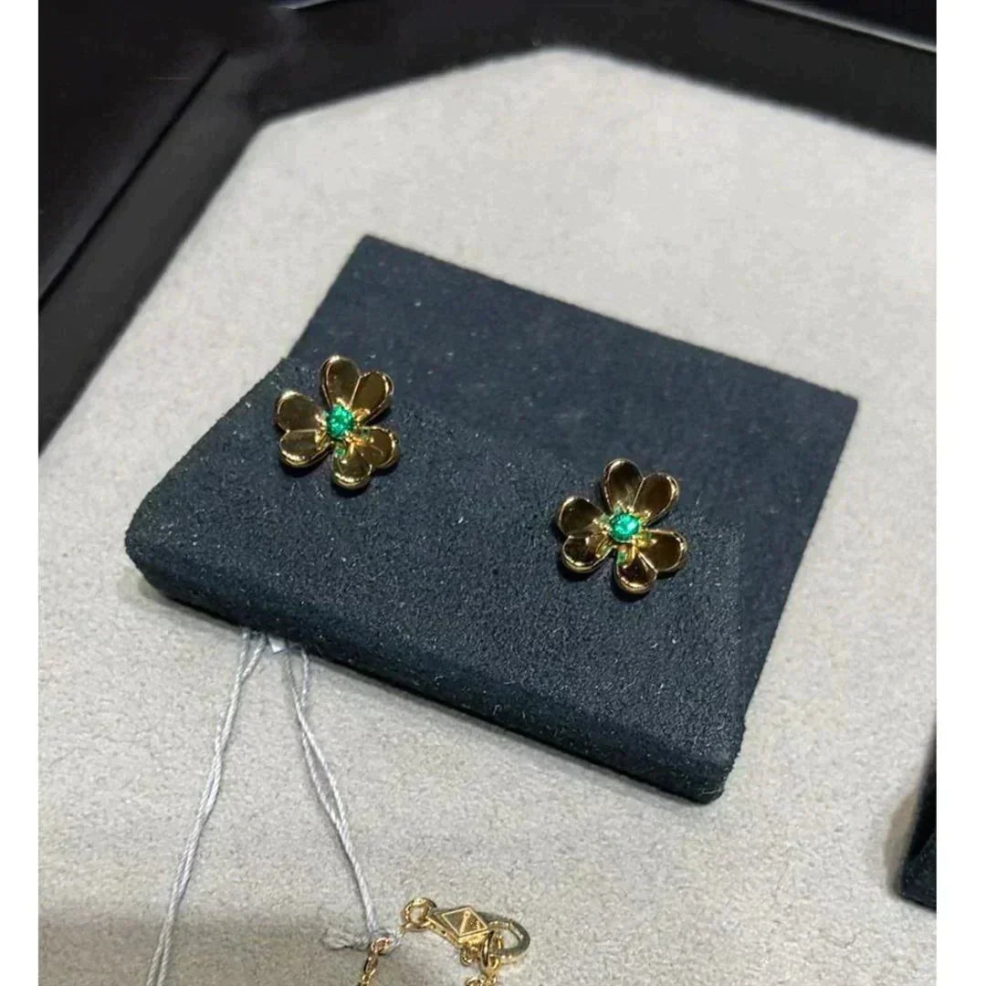 [Aurora]FRIVOLE  FLOWER MALACHITE EARRINGS