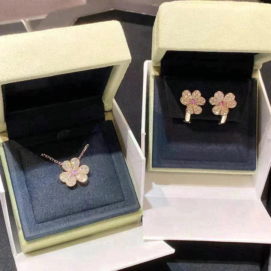 [Aurora]FRIVOLE ROSE GOLD FLOWER DIAMOND NECKLACE