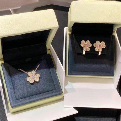 [Aurora]FRIVOLE PINK GOLD FLOWER DIAMOND EARRINGS