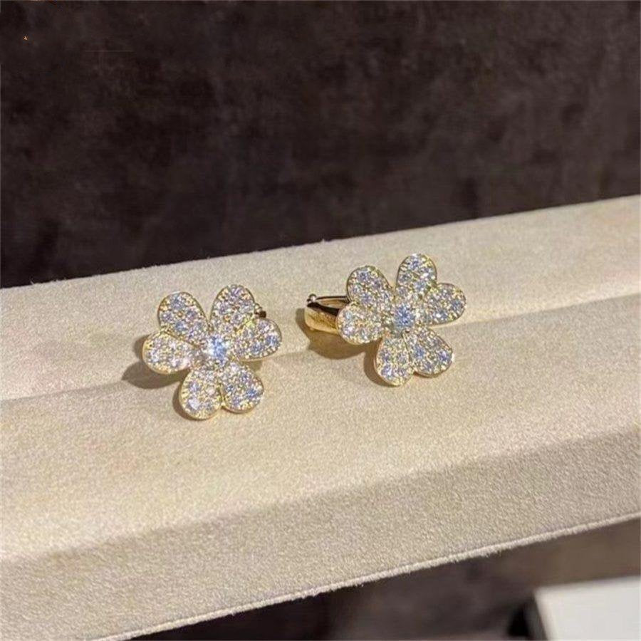 [Aurora]FRIVOLE GOLD FLOWER DIAMOND EARRINGS