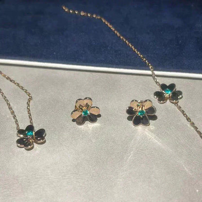 [Aurora]FRIVOLE  FLOWER MALACHITE EARRINGS