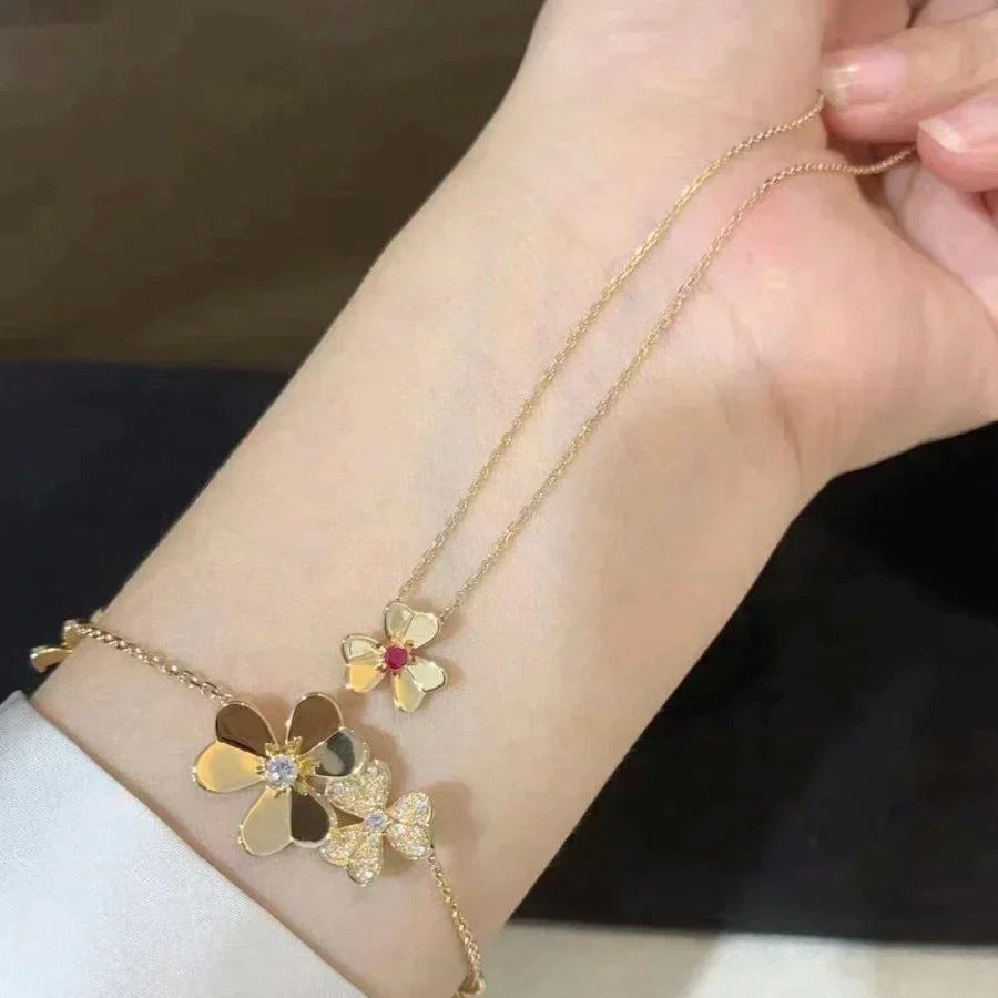 [Aurora]FRIVOLE GOLD FLOWER NECKLACE