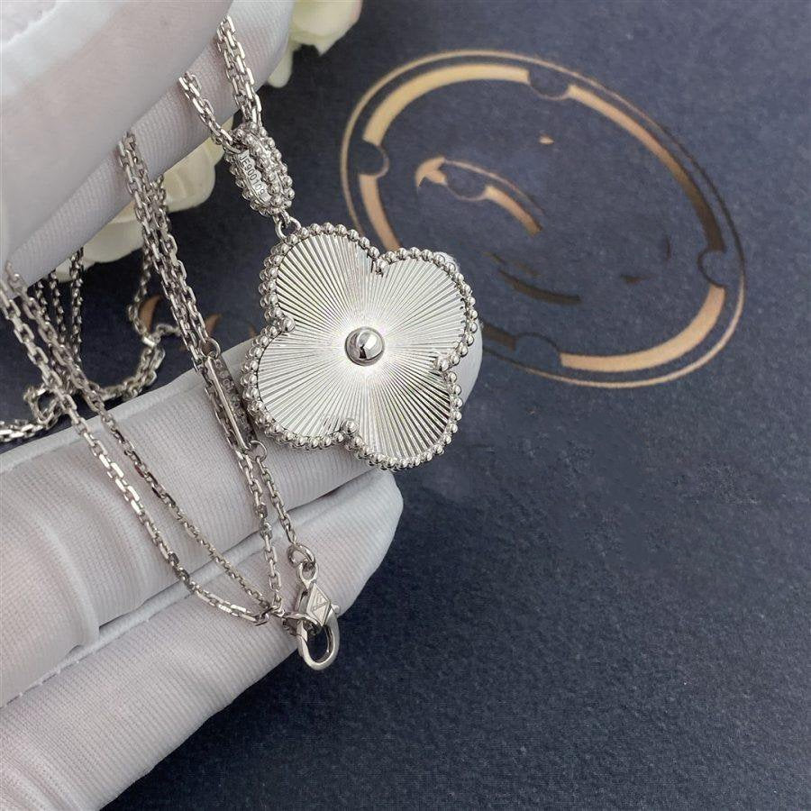 [basloveJW]クローバー 25mm シルバー ビッグクローバーネックレス