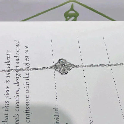 [Aurora]CLOVER  SINGLE FLOWER BRACELET SILVER