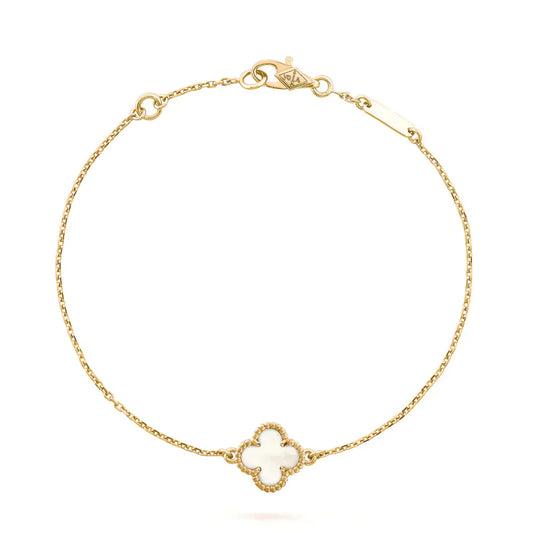 [basloveJW]CLOVER WHITE MOP EINZELNE BLUME ARMBAND