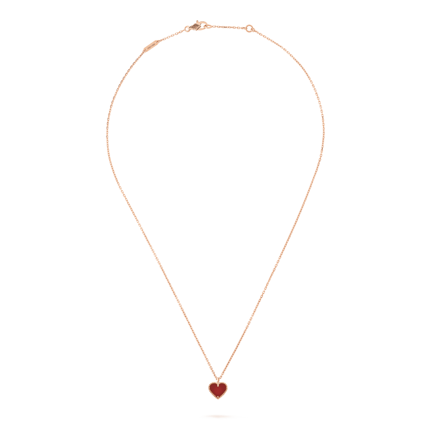 [Aurora]SWEET CLOVER CARNELIAN HEART NECKLACE