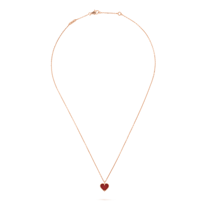 [Aurora]SWEET CLOVER CARNELIAN HEART NECKLACE