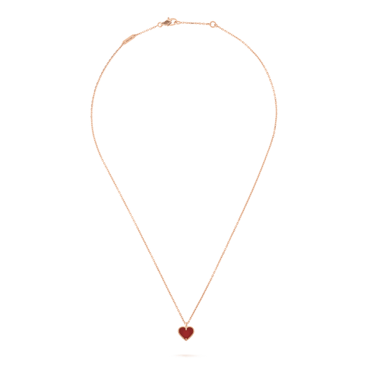 [Aurora]SWEET CLOVER CARNELIAN HEART NECKLACE
