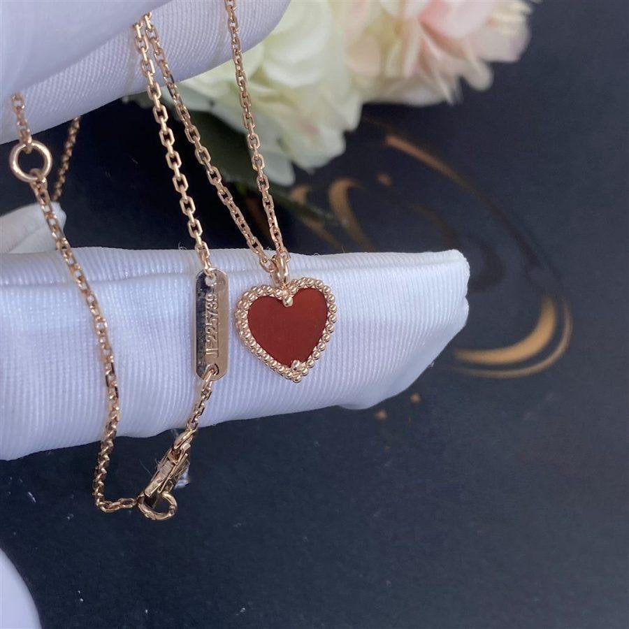 [Aurora]SWEET CLOVER CARNELIAN HEART NECKLACE