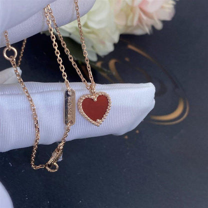 [Aurora]SWEET CLOVER CARNELIAN HEART NECKLACE