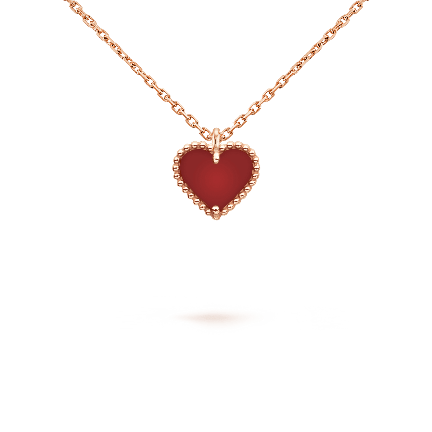 [Aurora]SWEET CLOVER CARNELIAN HEART NECKLACE