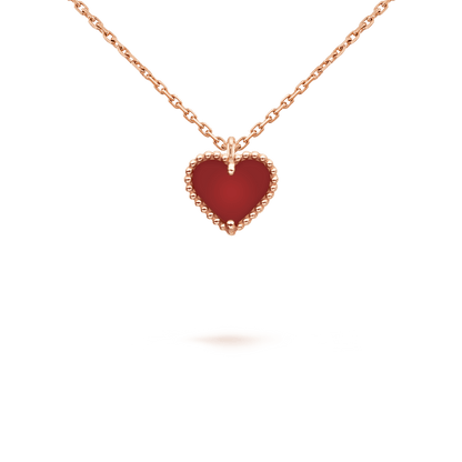 [Aurora]SWEET CLOVER CARNELIAN HEART NECKLACE