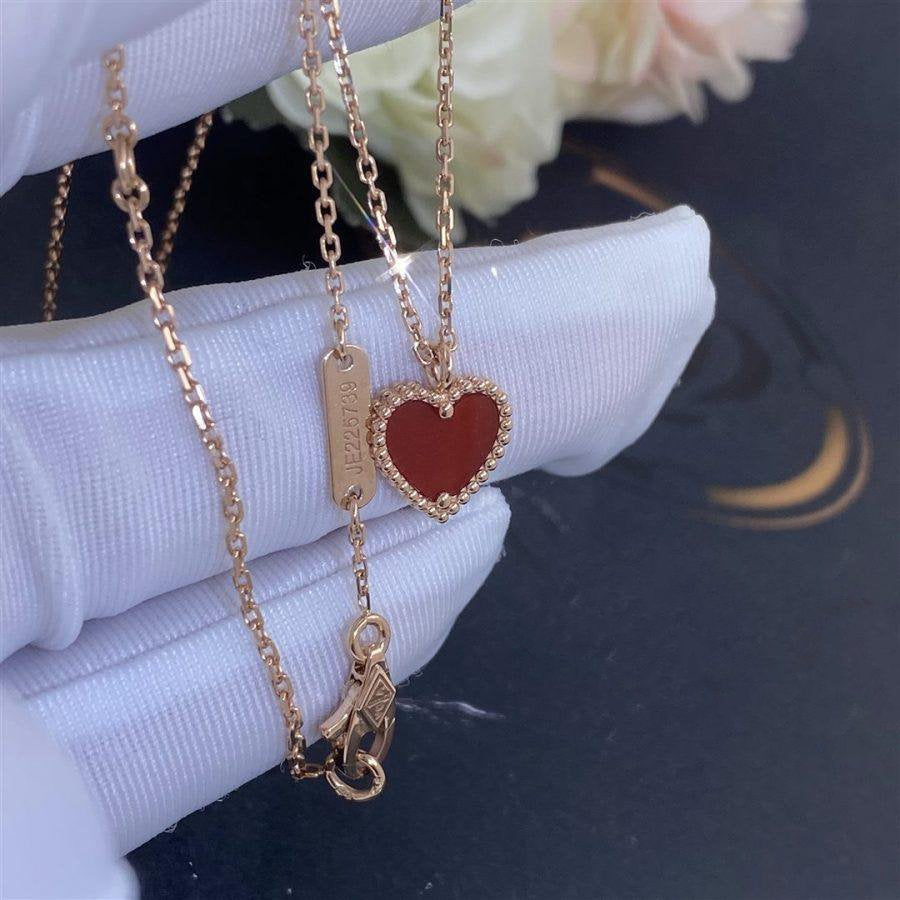 [Aurora]SWEET CLOVER CARNELIAN HEART NECKLACE