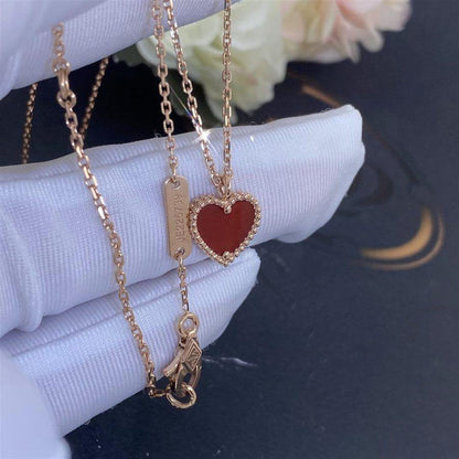 [Aurora]SWEET CLOVER CARNELIAN HEART NECKLACE