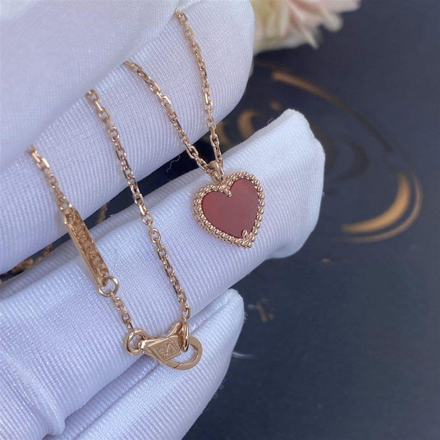 [Aurora]SWEET CLOVER CARNELIAN HEART NECKLACE