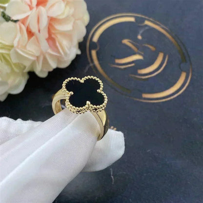 [Aurora]CLOVER ONYX RING