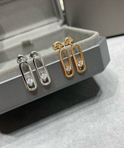 [AURORA]MOVE UNO SMALL 1 DIAMOND EARRINGS