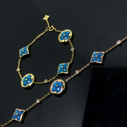 [Aurora]STAR AND SUN 4 MOTIF BLUE BRACELET