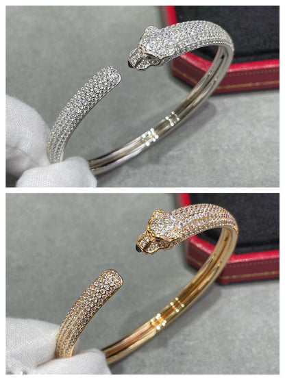 [Aurora]PANTHERE FULL DIAMOND OPEN BRACELET
