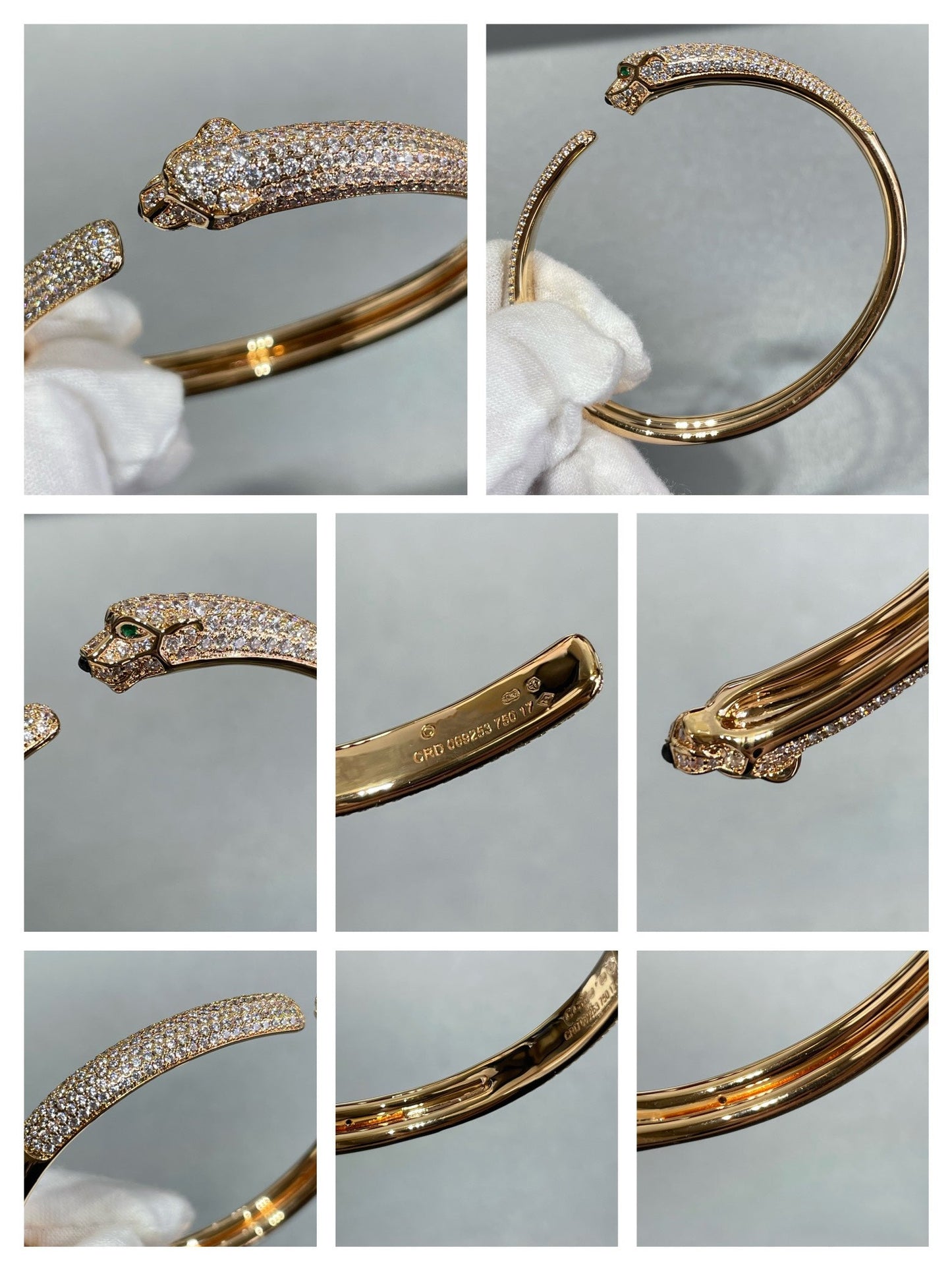 [Aurora]PANTHERE FULL DIAMOND OPEN BRACELET