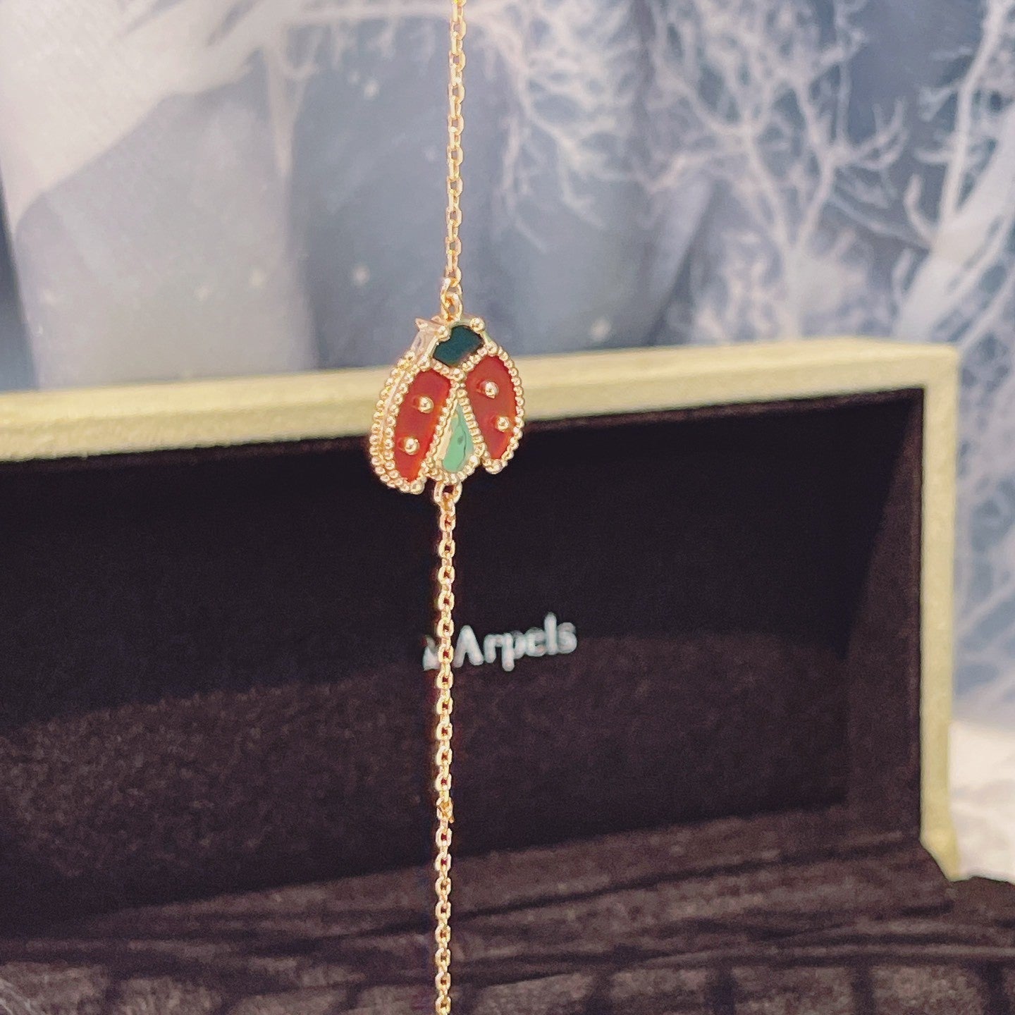[Aurora]LUCKY SPRING 1 MOTIF PINK GOLD BRACELET